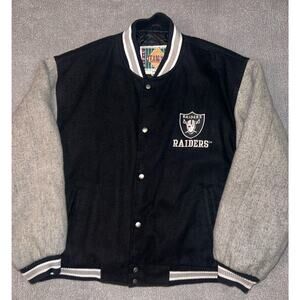 Vintage Oakland Raiders Varsity Wool Spellout Logo Athletic coat Men XL